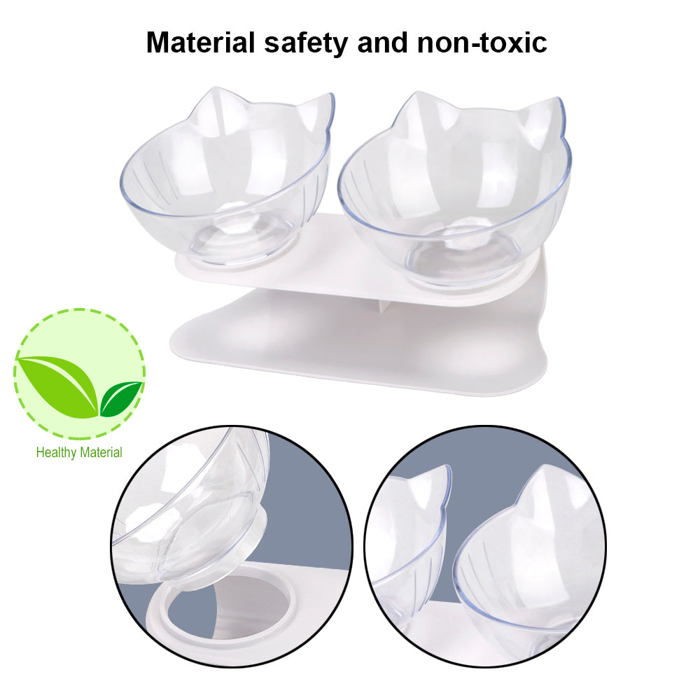 Cat Food/Water Bowl - Protection Cervical With Raised Stand Durable