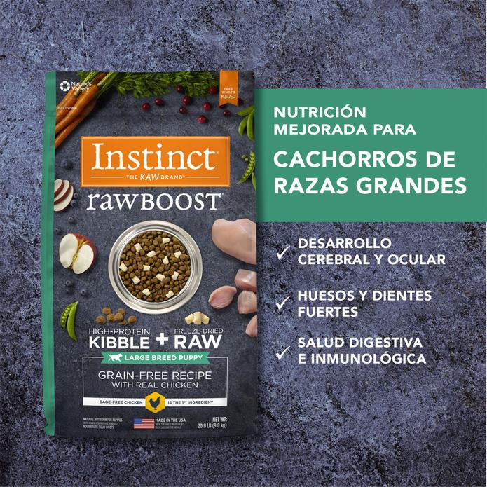 Instinct Raw Boost Cachorros Razas Grandes 20 lb – Alimento para Perros