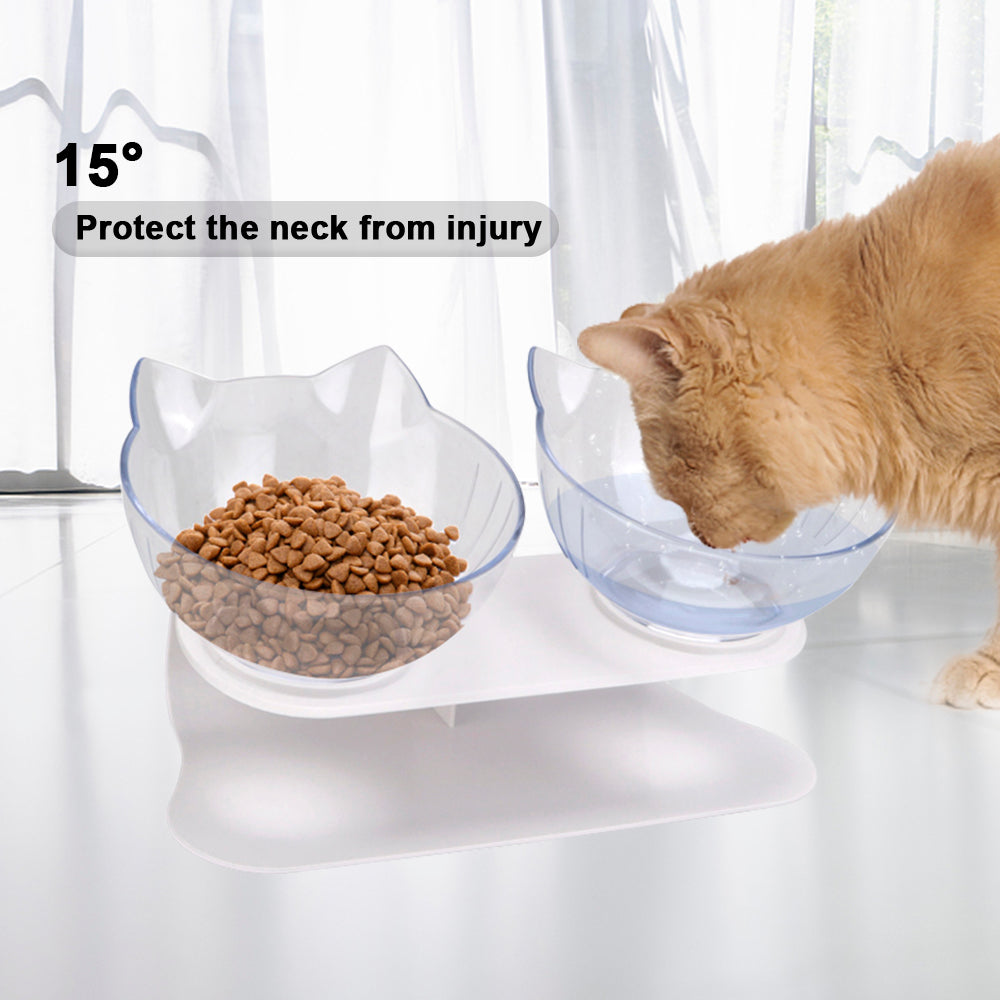 Cat Food/Water Bowl - Protection Cervical With Raised Stand Durable