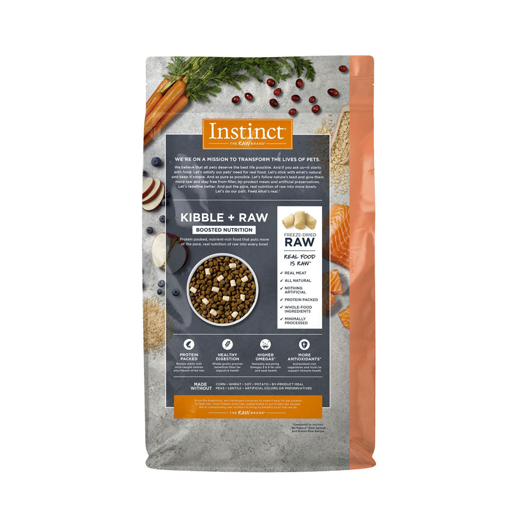 Alimento para perros Instinct Raw Boost: salmón auténtico, cereales y arroz integral, 9,07 kg