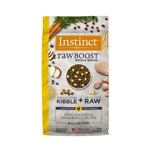 Instinct Raw Boost Dog Food – Chicken / Grains and Brown Rice 9.07kg